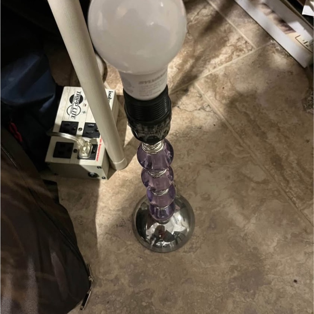 Purple and Silver Table Lamp